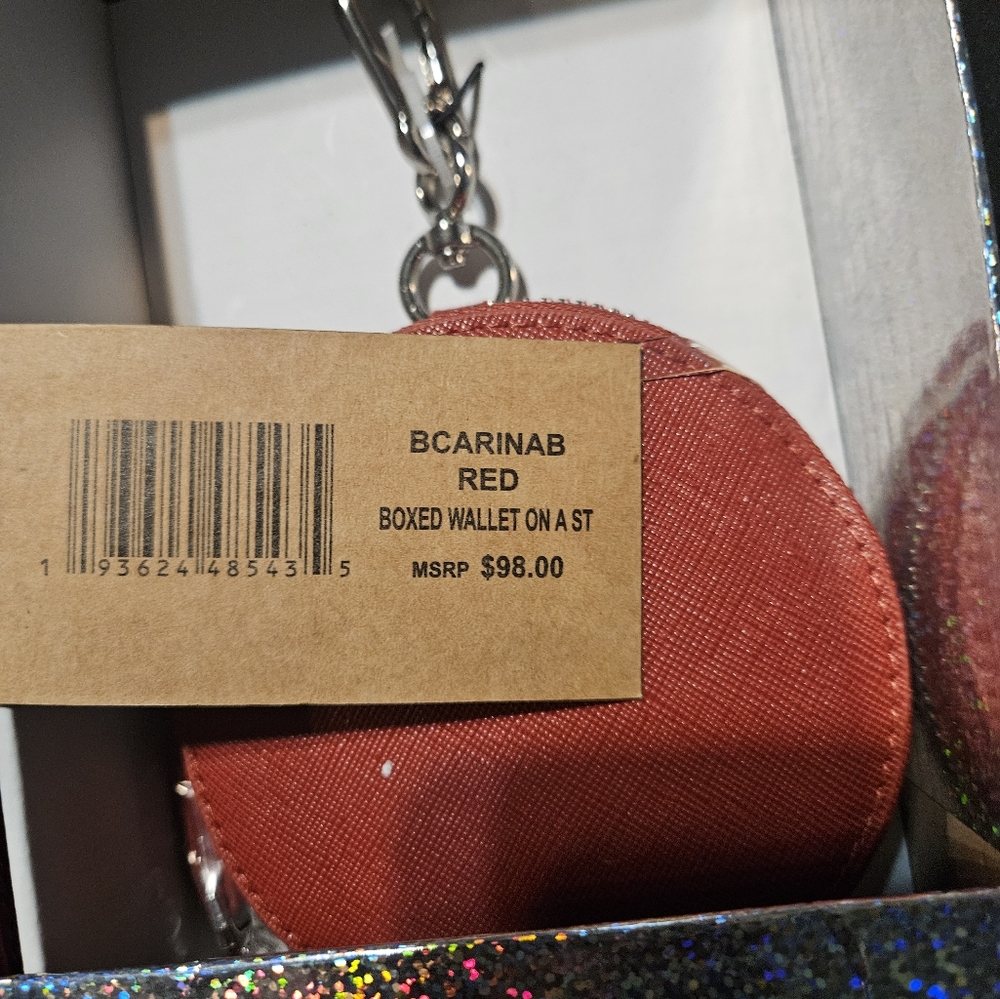 Steve Madden Red Boxed Clutch & Wallet